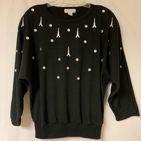 Vintage Sweaters - Eminent Vintage Sweatshirt Paris Eiffel Tower